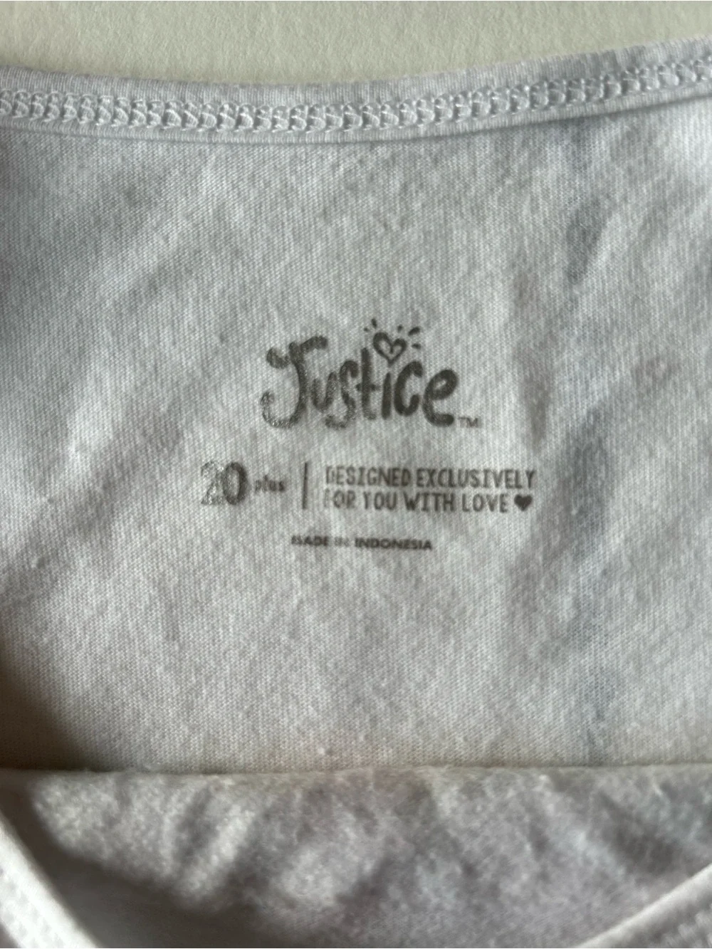 Justice White Long-Sleeve Sequin Graphic Tee with Pink Accent